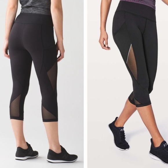 LULULEMON Fast As Light Crop Mesh Reflective Breathable Run Leggings 2 - Picture 3 of 10